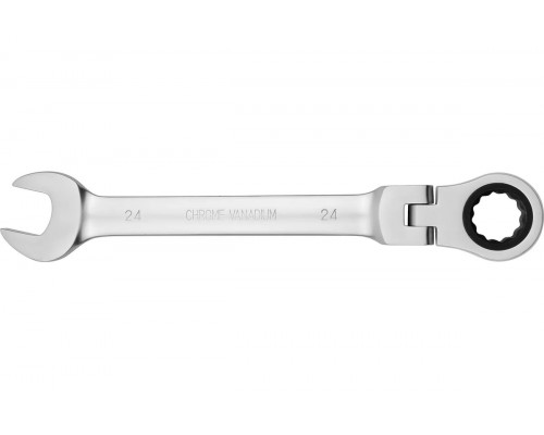 Ключ комбинированный AV Steel AV-315224 трещоточный с шарниром, 24 мм