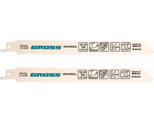 Полотна для сабельных пил GROSS 782105 универсальные, 180x1,8-2,5 мм, 2 шт.
