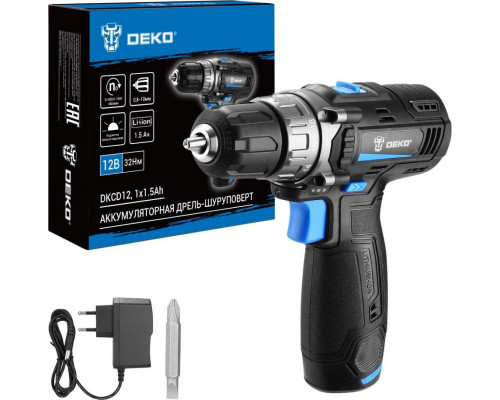 Дрель-шуруповерт аккумуляторная DEKO DKCD12 12В, 1x1.5Ач 083-1121