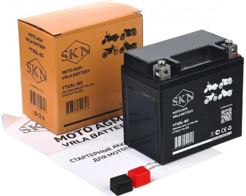 Аккумулятор SKN YTX5L-BS 12V/5Ah/80A для мототехники