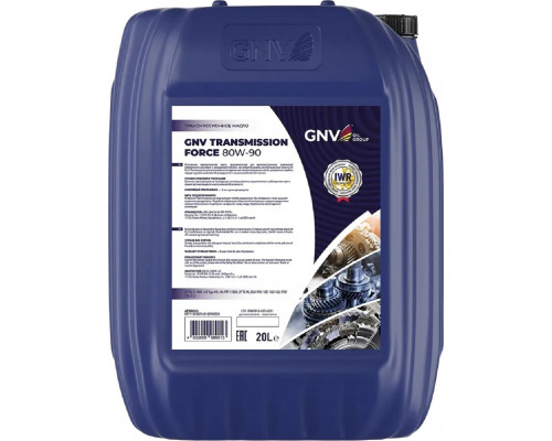 Масло трансмиссионное GNV Transmission Force 80W90 20 л GTF1112202145180900020