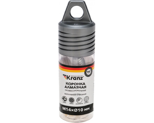 Алмазная коронка для сухого сверления Kranz KR-92-1003 по керамограниту и железобетону М14, 10мм