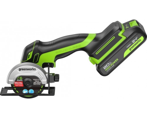 Угловая шлифмашина аккумуляторная GREENWORKS GD24UCS 24V, АКБ 2Ач и ЗУ 3402007CUA