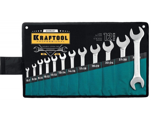 Набор рожковых ключей KRAFTOOL 27033-H12_z01, 6-32 мм, 12 штук