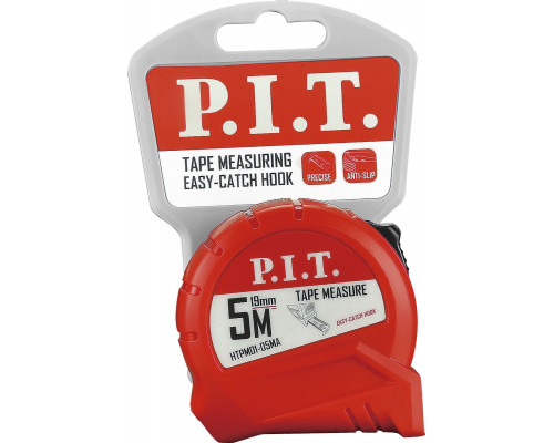 Рулетка P.I.T. HTPM01-05MA с фиксатором 5 м x 19 мм