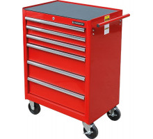 Тележка инструментальная СТАНКОИМПОРТ BTD-270061CS red на колесах, красная, 6 ящиков