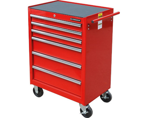Тележка инструментальная СТАНКОИМПОРТ BTD-270061CS red, 6 ящиков, на колесах