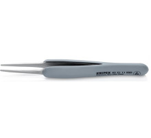 Пинцет KNIPEX KN-922111ESD гладкие прямые тупые губки, антимагнитный