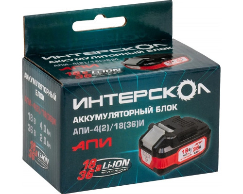 Аккумулятор ИНТЕРСКОЛ 18/36V 4.0 Ач Li-Ion АПИ-4 2400.204