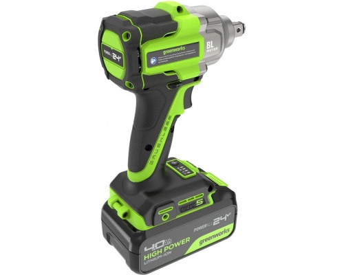 Гайковерт аккумуляторный GREENWORKS IW5500 ударный, 24V, АКБ 4Ач и ЗУ 3805007CUB