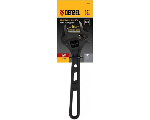 Ключ разводной Denzel 15750 300 мм, CrV, кованый