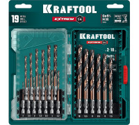 Набор сверл по металлу KRAFTOOL IMPACT COBALT HEX-1/4