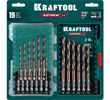 Набор сверл по металлу KRAFTOOL IMPACT COBALT HEX-1/4
