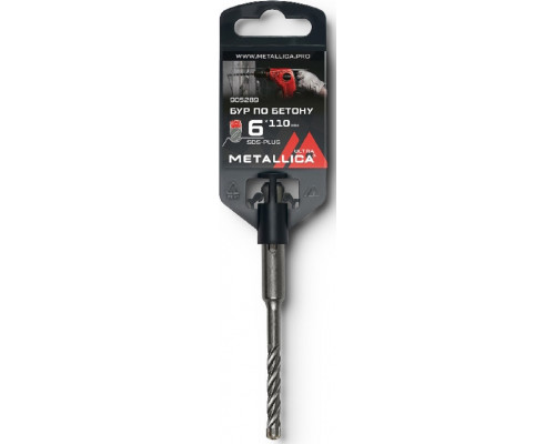 Бур SDS-plus METALLICA Ultra 6х110/50 мм по бетону Х-напайка, 4 спирали 905289
