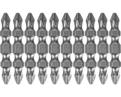 Набор бит Denzel PH2-PH2х45 мм двухсторонних, 10шт. 11673
