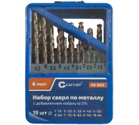 Набор сверл по металлу Cutop Profi с кобальтом 5%, 19 шт 48-602