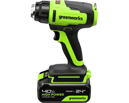 Строительный фен аккумуляторный GREENWORKS G24HG 24V, АКБ 4Ач и ЗУ 3400207CUB