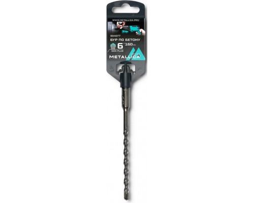 Бур SDS-plus METALLICA Optima 6х160/100 мм по бетону напайка с центром, 2 спирали 904077