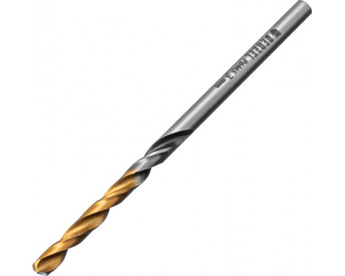 Сверло по металлу Denzel Р6М5, Golden Tip спиральное 3x61мм, многогранная заточка, 2шт 718268