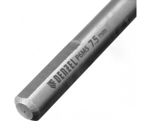 Сверло по металлу Denzel Р6М5, Golden Tip спиральное 7,5x109мм 718238