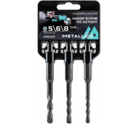 Набор буров SDS-plus METALLICA Optima HBS1-3P по бетону 5, 6, 8х110/50 мм, 3 шт 906385