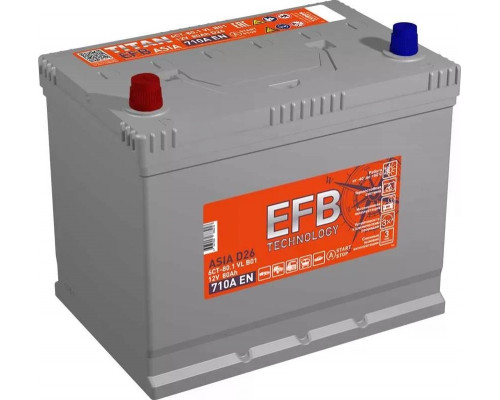 Аккумулятор TITAN ASIA EFB 80.1 VL B01 (П.П.) (258х175х223) 4607008888218