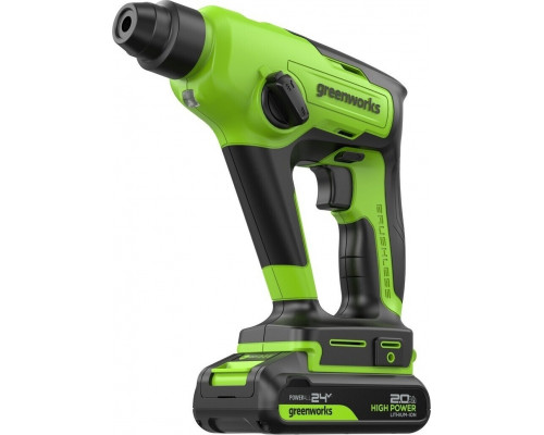 Перфоратор аккумуляторный GREENWORKS GD24SDS1 24V, АКБ 2Ач и ЗУ 3803107CUA