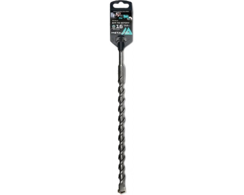 Бур SDS-plus METALLICA Optima 16х310/250 мм, по бетону напайка с центром, 2 спирали 904619