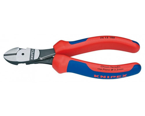 Бокорезы KNIPEX KN-7412180SB особо мощные, пружина, 180 мм, 2-комп. ручки