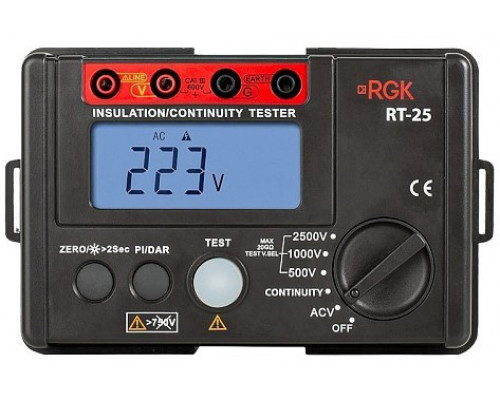 Измеритель сопротивления изоляции RGK RT-25 с поверкой 779708