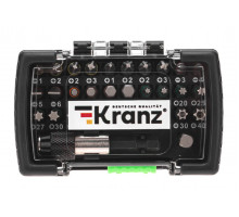 Набор бит Kranz KR-92-0464 с магнитным держателем, пластиковый кейс, 32 шт.