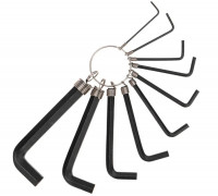 Набор ключей шестигранных Kranz KR-12-5201 HEX 1,5-10 мм, CrV, 10 шт., на кольце