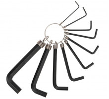 Набор ключей шестигранных Kranz KR-12-5201 HEX 1,5-10 мм, CrV, 10 шт., на кольце