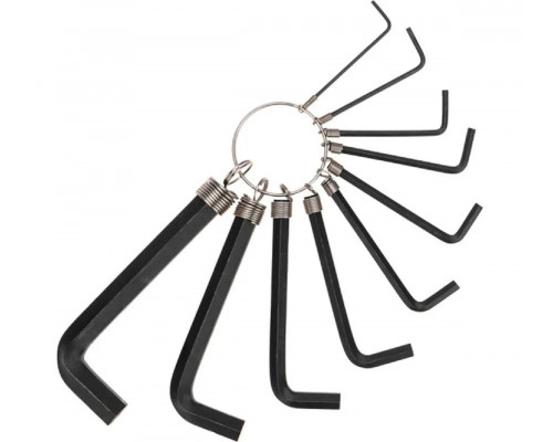 Набор ключей шестигранных Kranz KR-12-5201 HEX 1,5-10 мм, CrV, 10 шт., на кольце