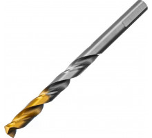 Сверло по металлу Denzel Р6М5, Golden Tip спиральное 8x117мм 718239