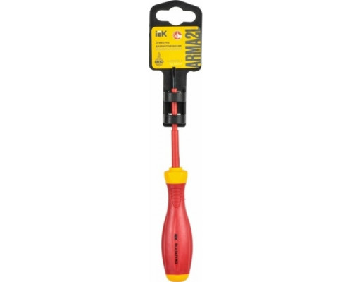 Отвертка диэлектрическая шлицевая IEK ARMA2L 3 SL2.5х75 K3 1000B A2L3-SC30-K3-SL-25-075