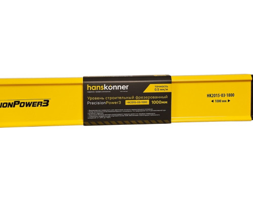 Уровень строительный алюминиевый HANSKONNER HK2015-03-1000, 1000 мм