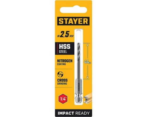 Сверло по металлу STAYER НЕХ-1/4