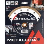 Алмазный диск для резки гранита METALLICA Ultra 180x25,4/22,2 мм, H=10 мм тонкий турбо 900628