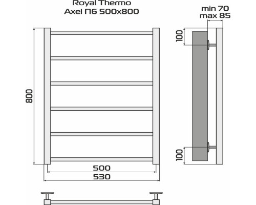 Полотенцесушитель ROYAL THERMO Axel П6 500х800 НС-1433981