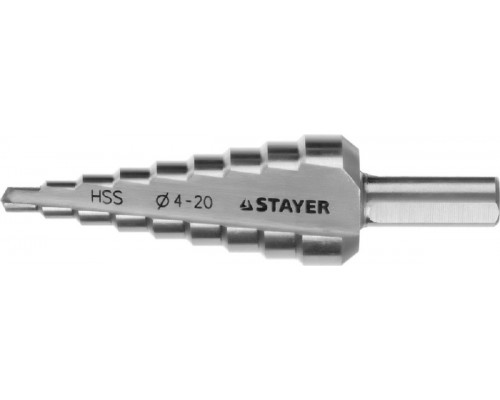 Сверло ступенчатое по металлу STAYER Pro-Max 4-20мм, 9 ступеней 29661-4-20-9