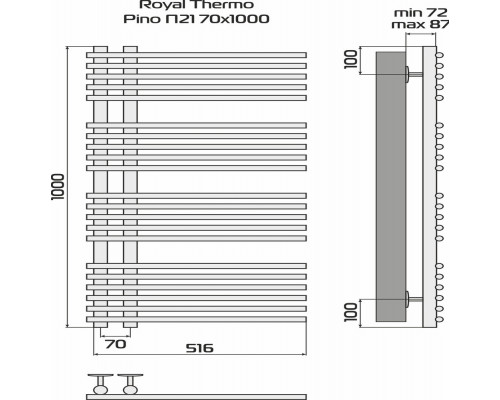 Полотенцесушитель ROYAL THERMO Pino white П21 500х1000 НС-1434024
