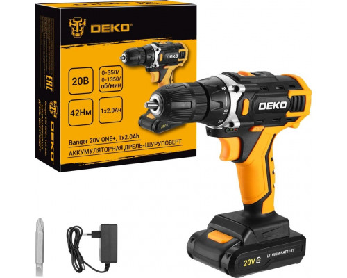 Дрель-шуруповерт аккумуляторная DEKO Banger 20V ONE 1x2.0Ач 083-1116