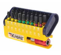 Набор бит Kranz KR-92-0465 с магнитным держателем, пластиковый кейс, 19 шт.