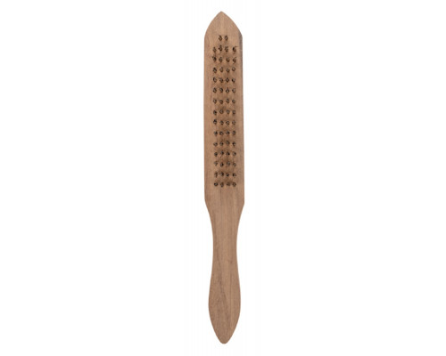 Щетка Kranz KR-91-1257 по металлу с деревянной ручкой, 4 ряда, 280мм