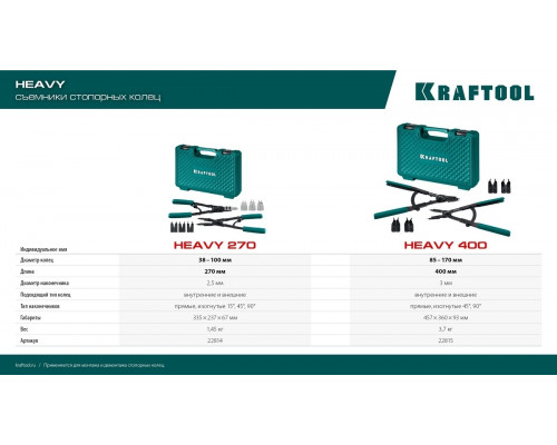 Съемник стопорных колец KRAFTOOL HEAVY 270 22814