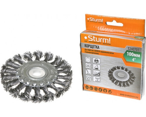 Щетка для УШМ Sturm 5 240 701 витая стальная проволока 5240701