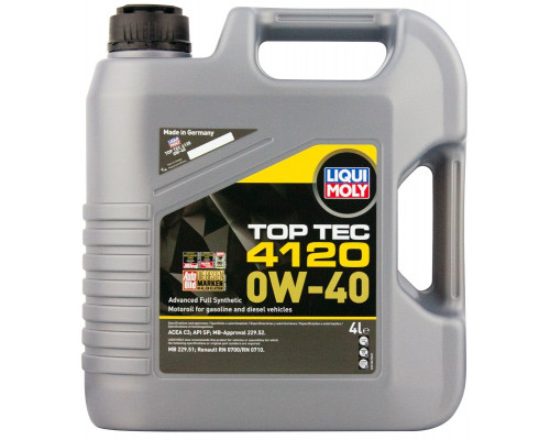 Масло моторное LIQUI MOLY SAE 0W40 Top Tec 4120 4 л 21847 21847
