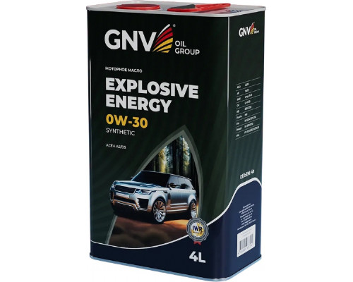 Масло моторное GNV Explosive Energy 0W30 Synthetic 4 л (металл. канистра) GEE1M10453040120030004