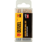 Сверло по металлу Denzel HSS-Tin, Golden Tip 4,5 мм, 10 шт 717211